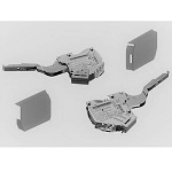 Afbeeldingen van Blum Beslagelement E + E Tip-on - voor Aventos HK-S (LF 960-2215) - Inclusief afdekkappen lichtgrijs HK-TOP design 20K2E00T06KRA+ABD